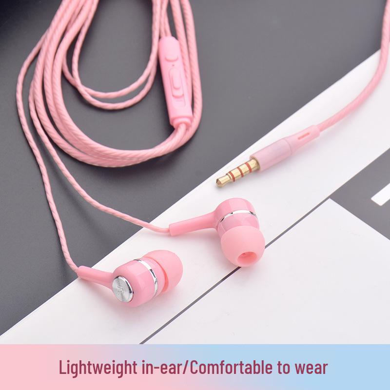 

K20 Внутриканальные наушники 3,5 мм для Android с универсальным проводным управлением K59 Pink Crystal Tuning Earphones [Bagged]