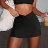 New High Waist Side Split Strap Built-in Shorts Sexy Elastic Sports Short Skirt Tennis Skirt Women
