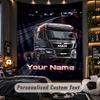 TapestryMAN Truck Custom Name Text Personalized Wall Hanging Tapestry Home Wall Decor