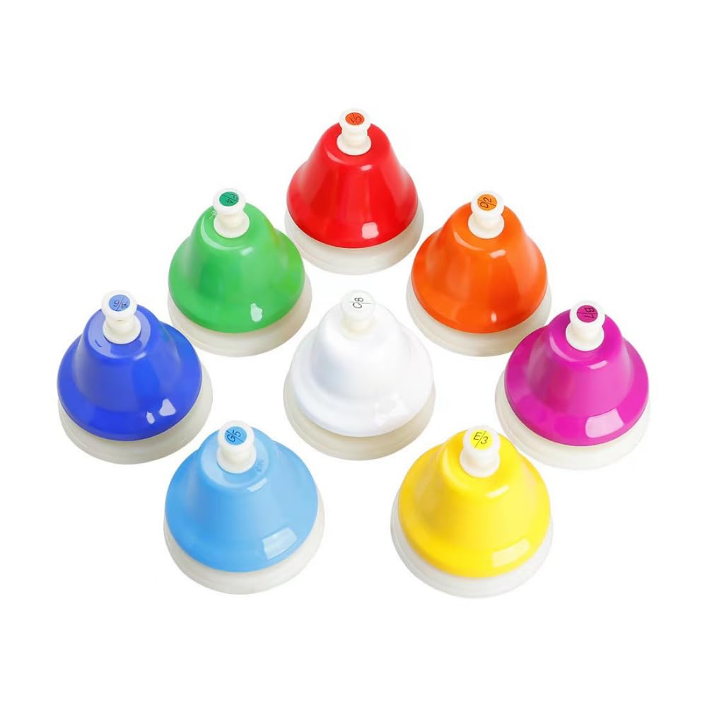 ideamall Music Bells, Hand Bells, Xylophone, Tabletop Bells, 8-Note Set, Colorful Touch-Activated, Gift, Doorbell