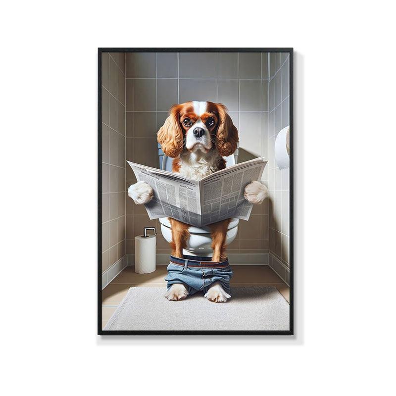 Retro Creative Animal Bathroom Canvas Painting Lion Cat Bar Toilet Bathroom Decoration Painting for Modern Living Room Asian Style Home Decor