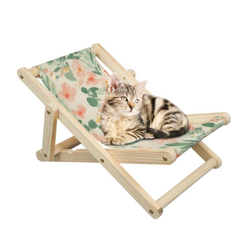 New Arrival Sublimation Blank Linen Cat Hammock Beach Chair Cat Furniture Original Cozy Cat Lounger