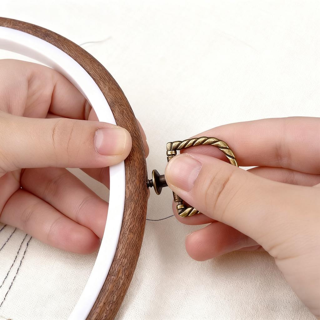 Sewing Tool Round Oval Imitation Wood Embroidery Hoops Frame Set Plastic Embroidery Hoop Rings for DIY Cross Stitch Needle Craft