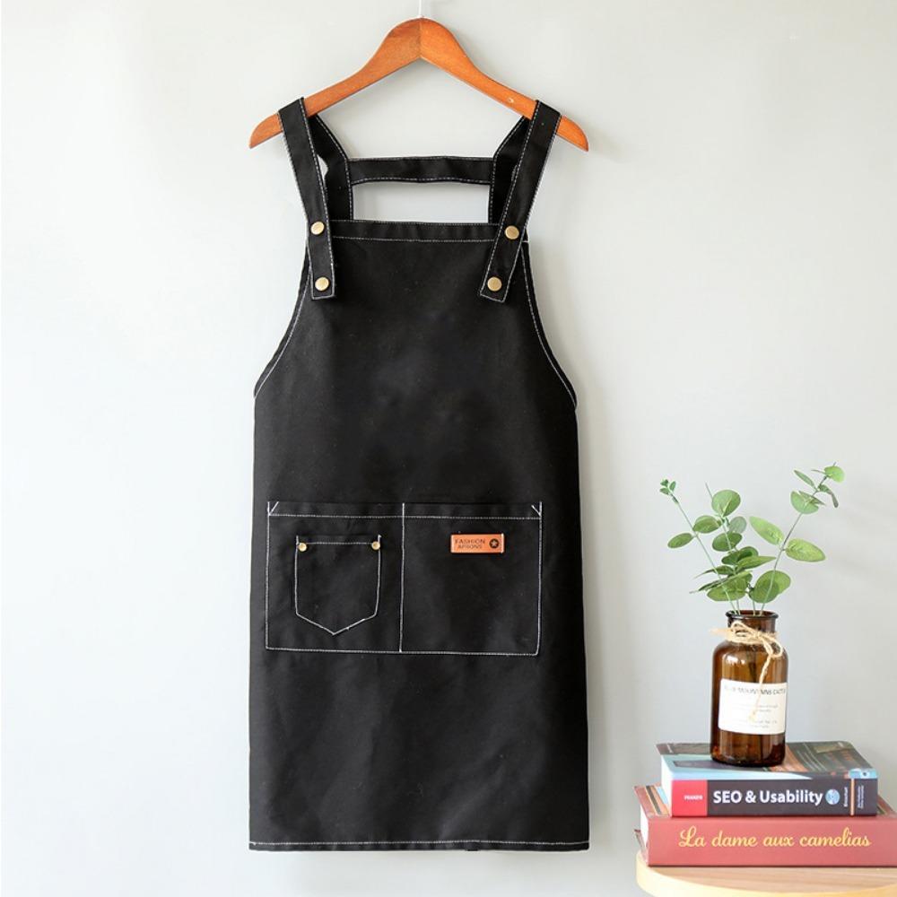 Canvas Chef Apron Waterproof Denim Apron Kitchen Sleeveless Apron  For Men Women