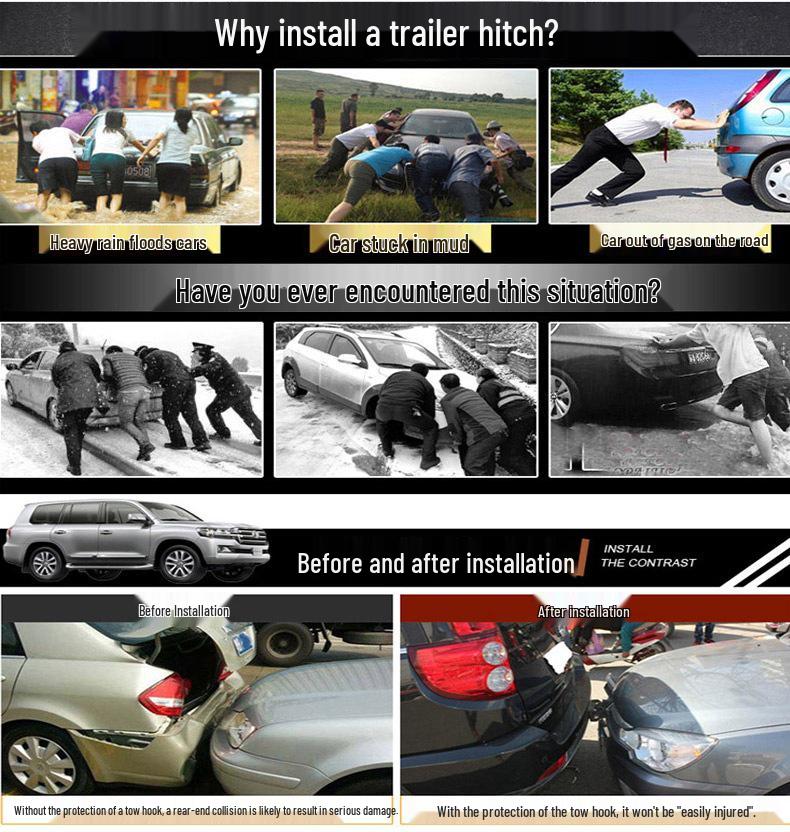 Compatible Tow Hook for Mercedes-Benz GLK350/260/300 - Rear Detachable Trailer and Rogue Hook