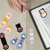 5pcs/Pack Cute Kitten Cat Paw Magnetic Bookmarks - Color-Coded (Kitten Colors) Soft Magnetic Page Clips, Foldable Book Markers for Books