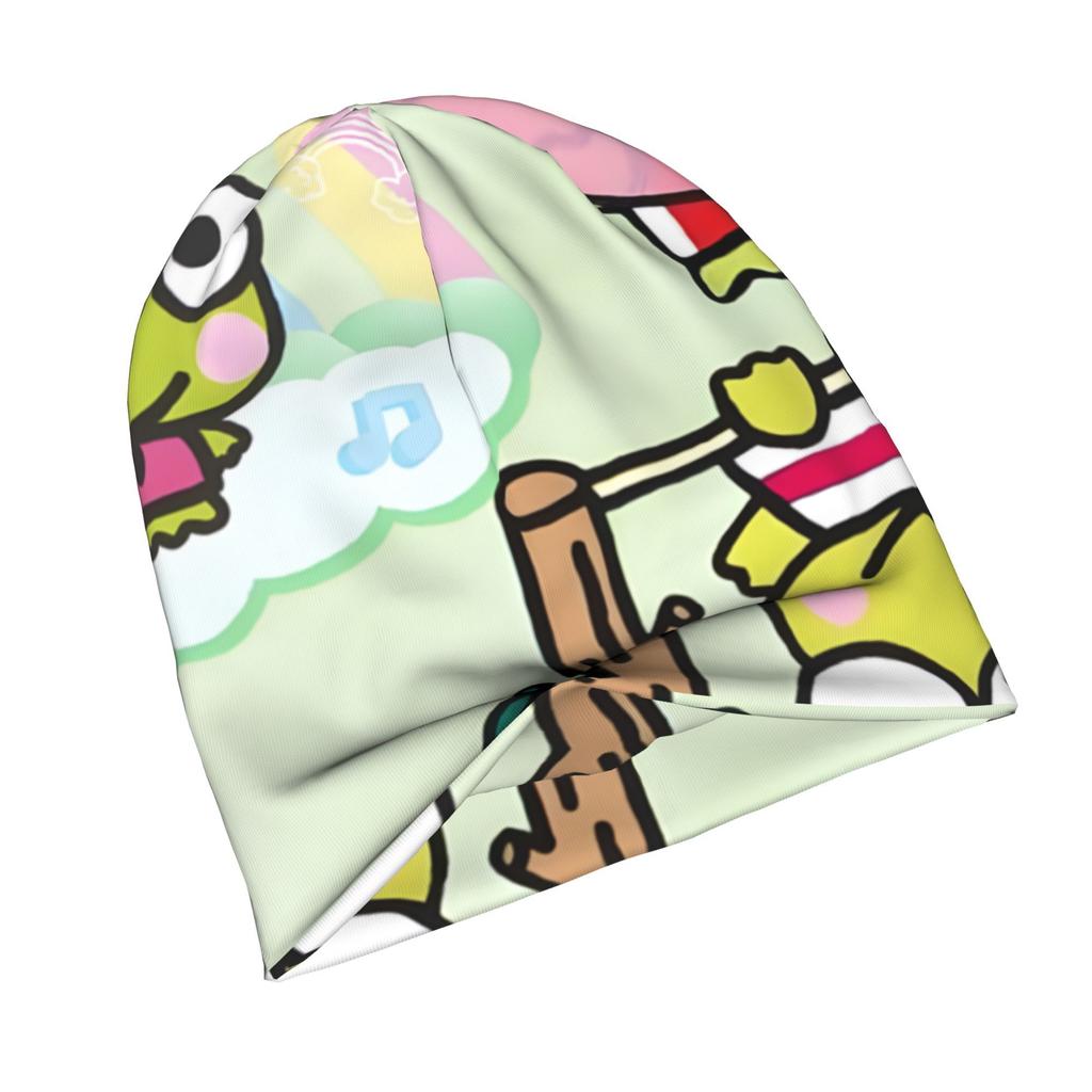 Sanrio Kerokero Keroppi Adult Knit Beanie with Easy Modern Style Fits Effortlessly Into Seasonal Wardrobes And Pairs Well with Jackets Or Casual Looks