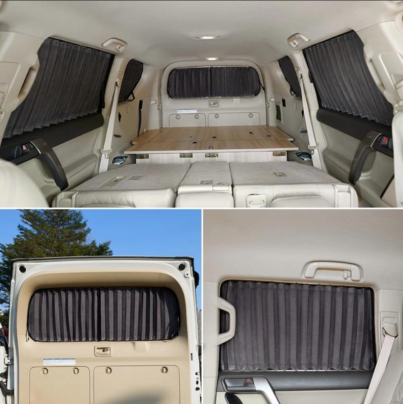 Mercedes C260L/V300 Suede Car Window Curtains - Double Rail, Non-Destructive Installation, Sun Protection & Light Blocking.
