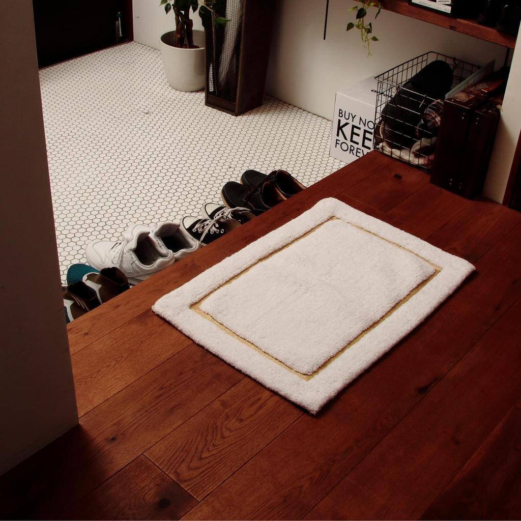 DaiDo Feng Shui Entrance Natural Cotton Mat, (50x80cm Rectangle, White)