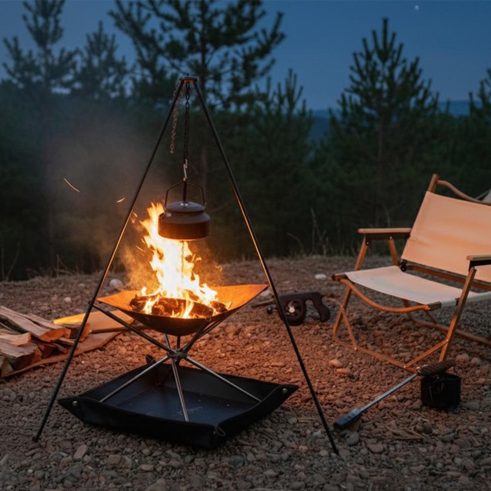 Fireproof Silicone Camping Stove Mat - Double-Sided, Water-Injectable, High-Temperature Resistant, Easy-Clean Fabric