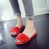 home slippers female open-toed foreign trade cotton slippers female flat bottom soft women's shoes slippers  women shoes