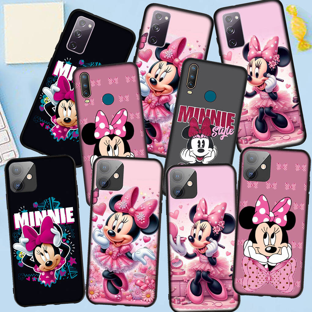 Phone Case for Samsung Galaxy S25 S23 S22 S21 S24 Ultra FE A05 A06 A15 A16 A36 A37 A35 A54 A55 A56 A57 A25 A26 A53 A17 Lovely Minnie Cute Mouse Cover
