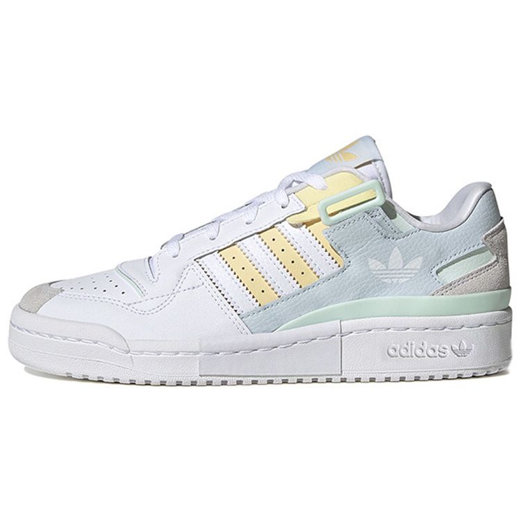Adidas Originals Forum Exhibit Leather Comfortable Low-Top Sneakers Women Sneakers White Yellow GX2160