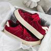 Autumn and Winter Casual Platform Bread Shoes Anti-cow Down Leather Canvas Shoes New Sports Board Shoes Clear