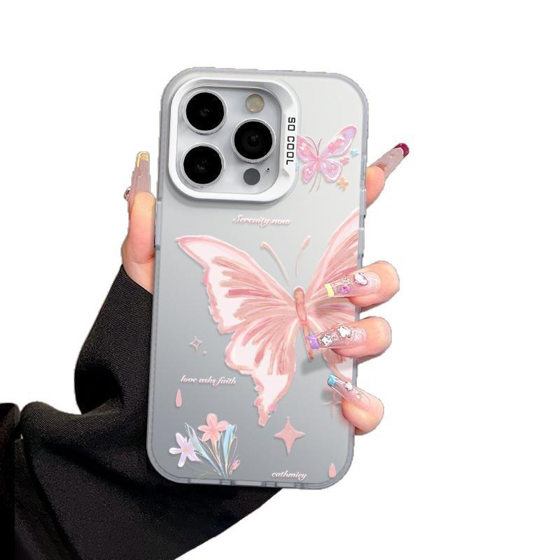 Pink Butterfly iPhone Case for 15+ Models: Trendy and Cute for iPhone 17, 16 Pro Max, and 13