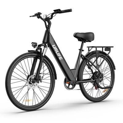 URLIFE E26 Erwachsenen E-Bike All Terrain 36V13Ah/ 48V10.4AH Akku 350W Motor City Pendeln Elektrofahrrad 26 Zoll Stadtreifen Elektrofahrrad Mit Kindersitz