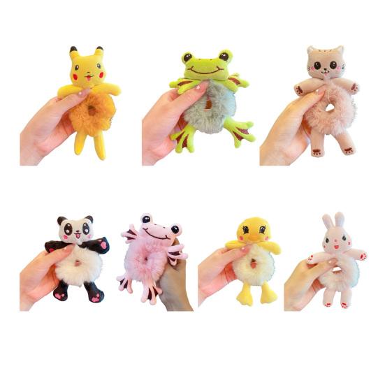 Girl Hair Rope Cartoon Frog Cat Duck Shape High Elasticity Hair Tie Versatile Colorful Hair Accessories