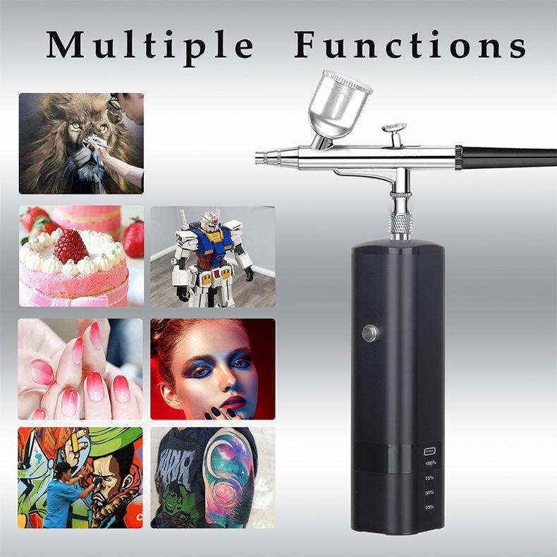 High-Pressure Beauty Airbrush Kit: DIY Spray Painting, Oxygen Infusion & Hydrating Mist Tool.
