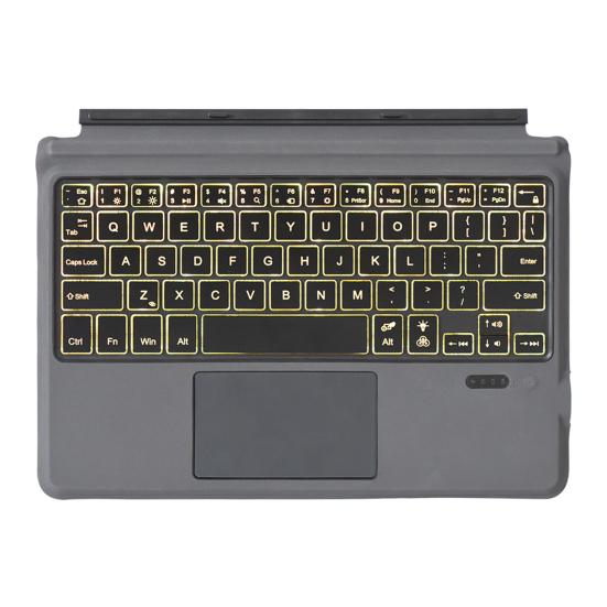 Tablet Keyboard & Protective Case Black Wireless Bluetooth-compatible Keyboard with Colorful Backlight Plastic Tablet Protector for Microsoft Surface