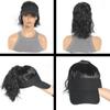 Adjustable Hat Wig with Curly Hair and Ponytail - a Combination of Sporty and Fashionable Synthetic Hat Wigs