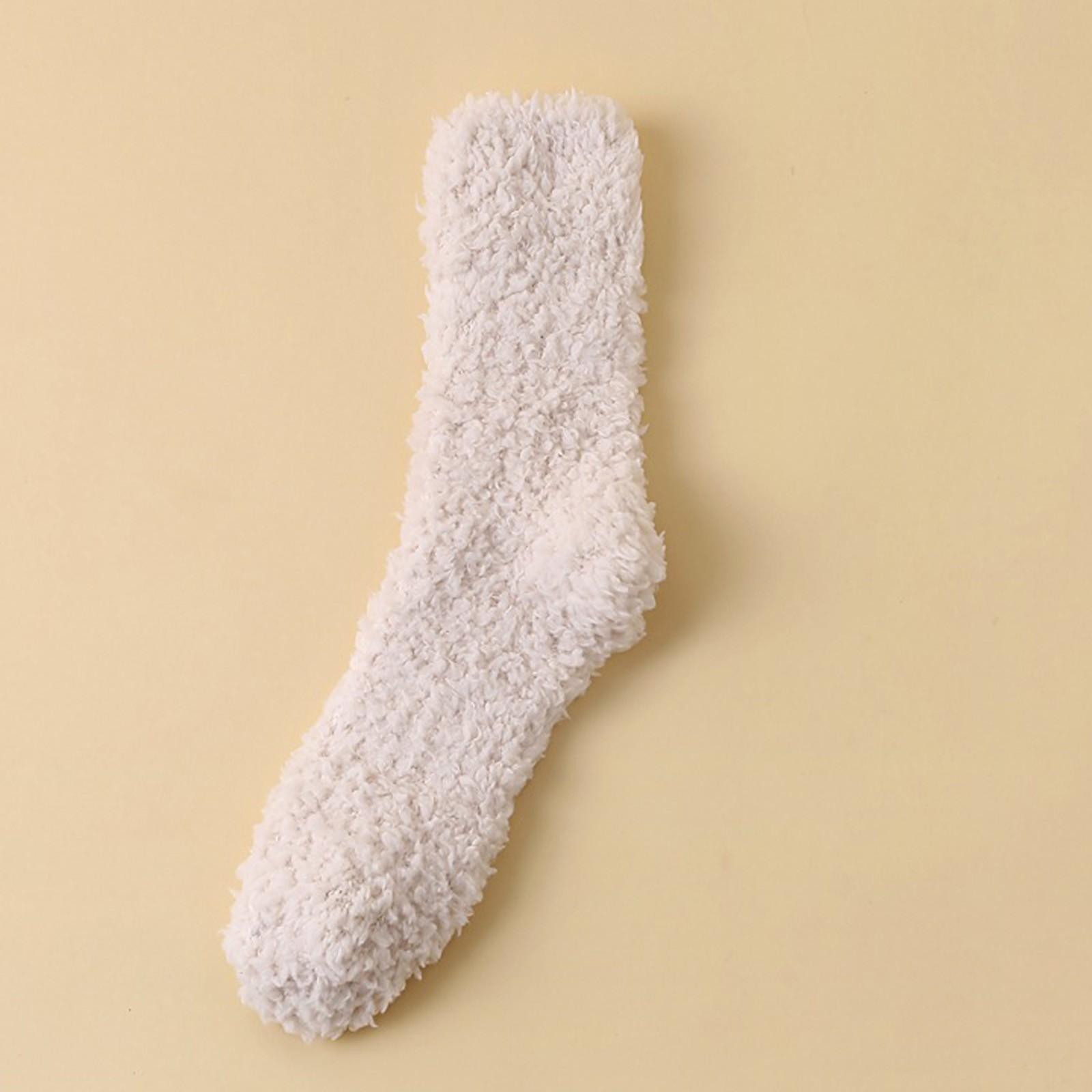 

Fashion Keep Warm Women Fashion Patchwork Ladies Cute Thick Socks Plush Socks One Size бежевый