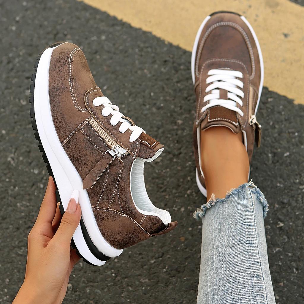 Women Sneakers Thick Soled Round Head Fashion Shoes Women Comfortable Breathable Casual Wear-resistant Sneakers  De Mujer