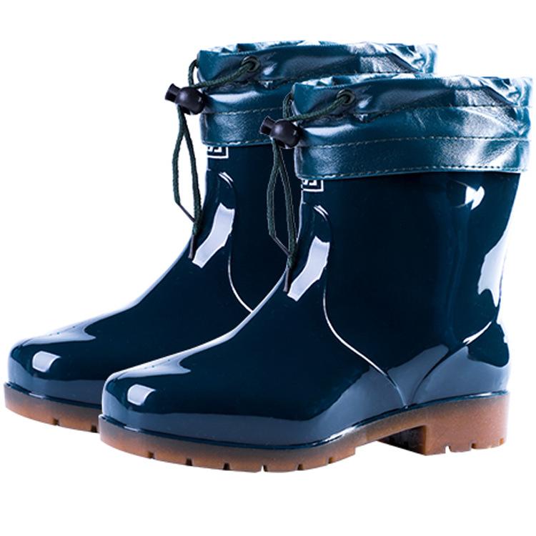 Rain Shoes New Low-tube Rain Boots, Non-slip Beef Tendon Soles, Black Work Water Shoes for Men and Women