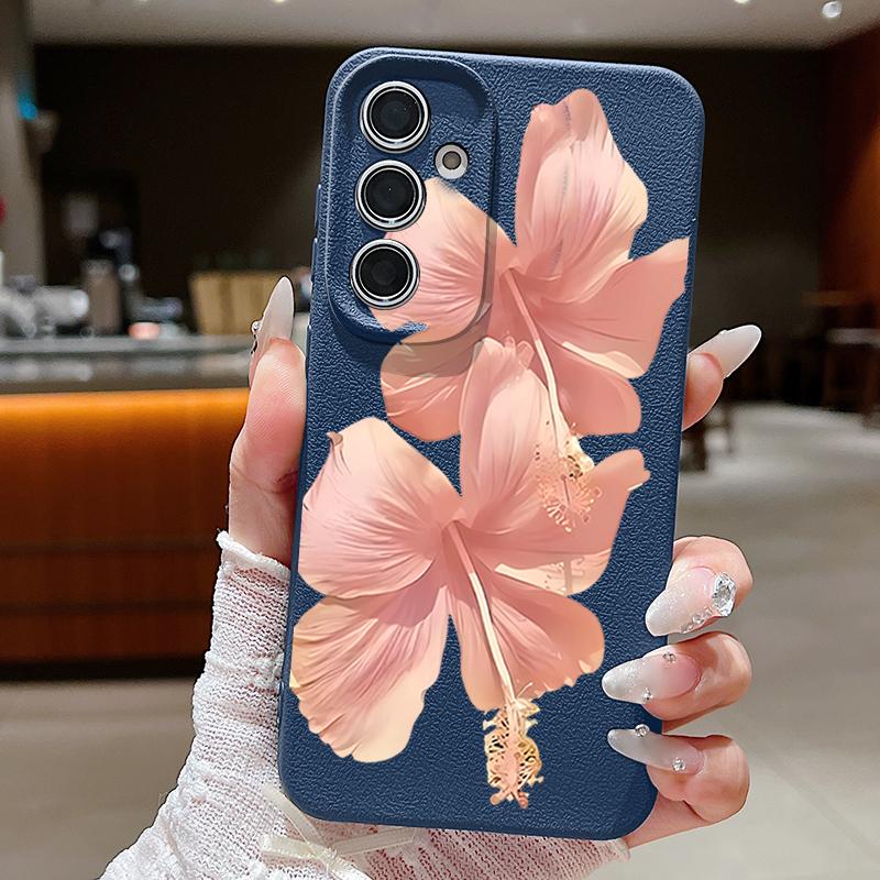 Pink Hibiscus Flower Pattern Case For Samsung Galaxy S26 S25 S24 Ultra S23 S22 S21 FE A54 A15 A35 A55 A16 A26 A36 A56 A17 A37 A57 5G Funda