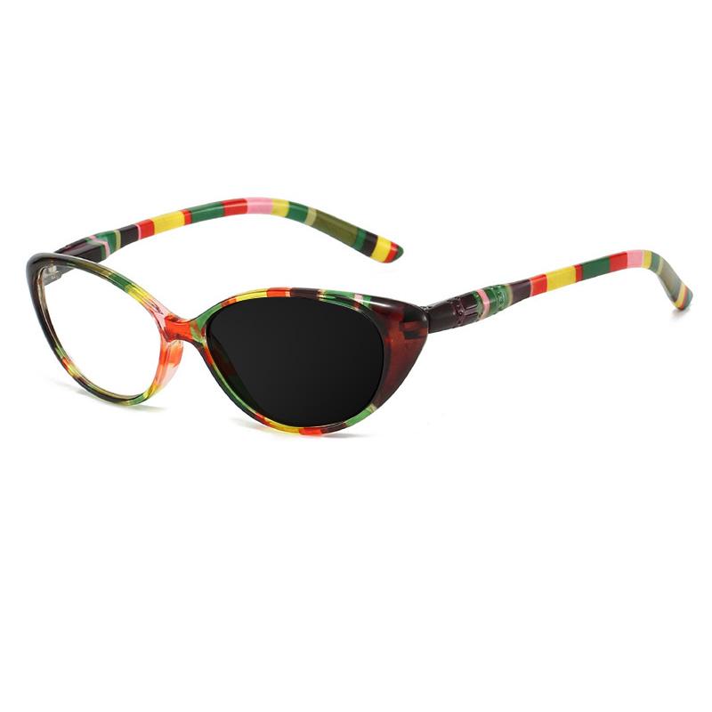 Fashion Cat Eye Print Reading Glasses Photochromic Anti Blue Light Women Hyperopia Eyewear 0 +1.5 +2.5 +3.5