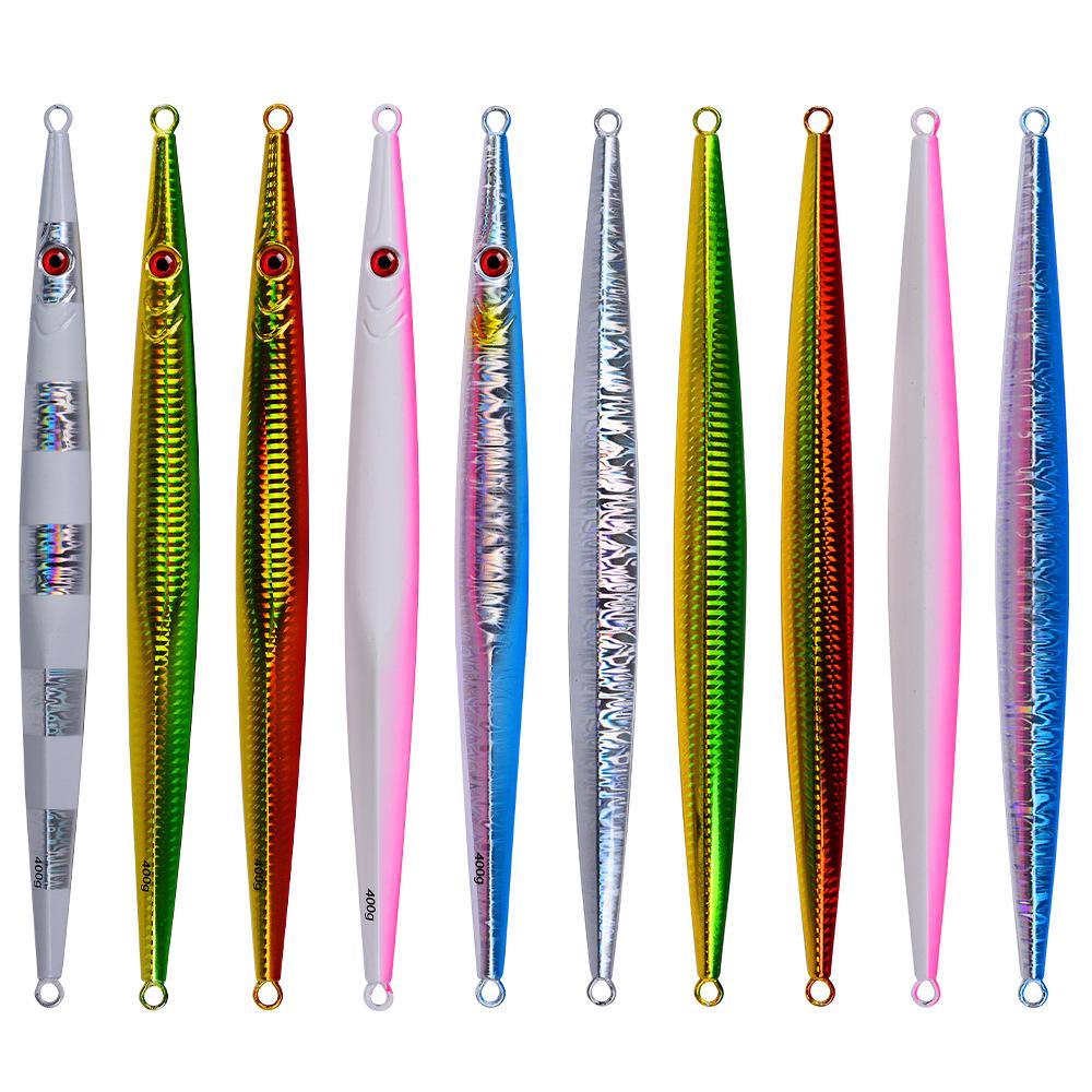Lure Iron Plate Jig Sea Fishing Long Bar Quick Draw Iron Plate Lead Fish 60-400g Quick Sink Slow Shake Night Glow Iron Plate