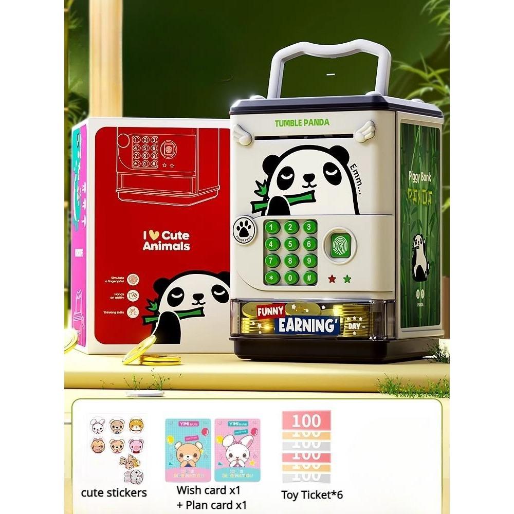 Electronic Fingerprint ATM Piggy Bank with Music for Boys Girls Unicorn Panda Bear Money Bank for Toddlers Kids Birthday Gift