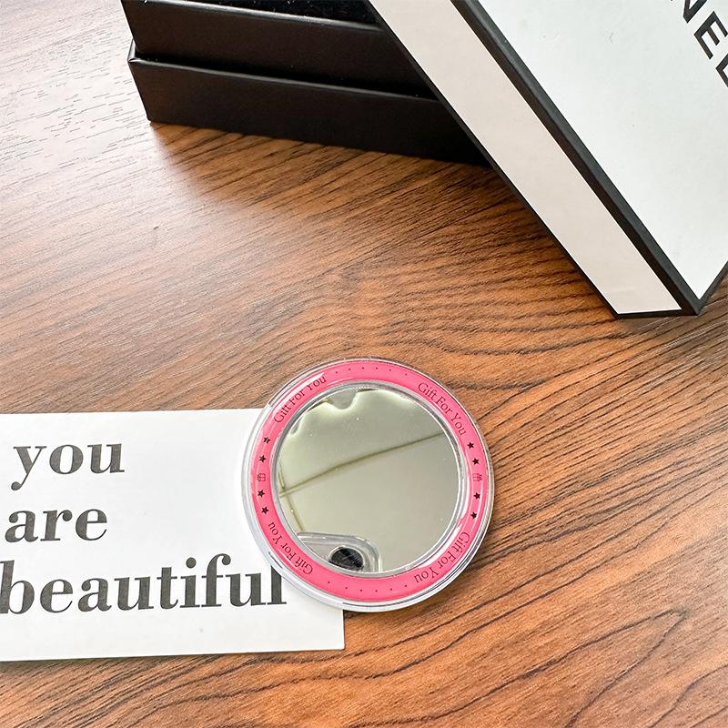 Round Mirror Magnetic Suction Mobile Phone Airbag Bracket Base Portable Makeup Mirror Simple Mirror Sticker Refrigerator Sticker Makeup Mirror