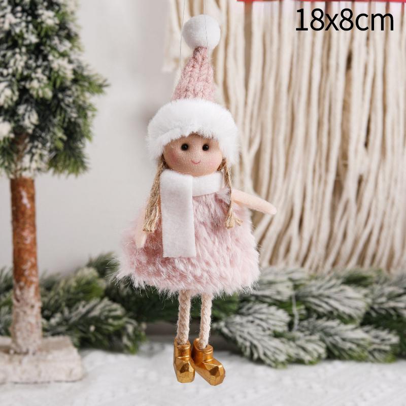 2025 Christmas Angel Dolls Plush Girl Christmas Tree Decorations for Home Navidad Ornaments Xmas Pandent New Year Gifts for Kids