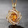 European and American Atmospheric Imitation Yellow Crystal Pendant Creative Rotating Windmill Pendant Inlaid with 18K Gold Inlai