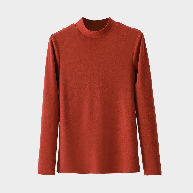 Women's Thermal Velvet Long-Sleeve Turtleneck Top for Fall/Winter