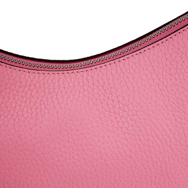 COACH Luna 27 zipper closure soft pebbled leather hand-held crossbody shoulder bag women's floral pink