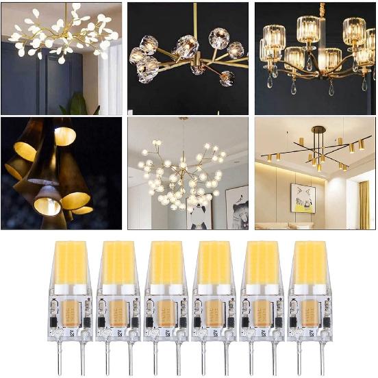 GY6.35 Led Bulb 5W, AC DC 12V Dimmable for Pendant Light,Desk Light,Landscape Lighting, 2700K Warm White, 6 Pack