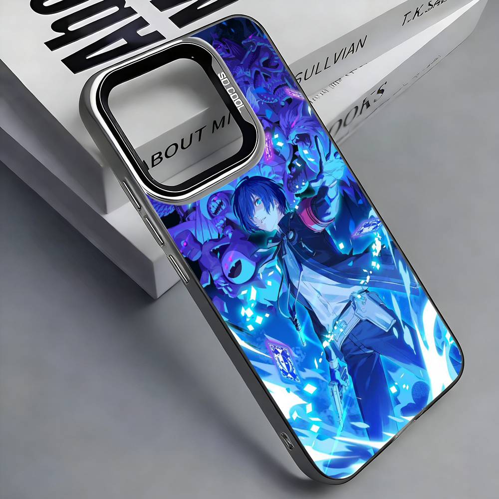 P-Persona 5 Anime Phone Case For iPhone 17, 16,15,14,13,12,11 Plus,Pro Max, Colorful Silver Funda Cover