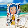 Custom Name Beach Towel Mystery Coraline's World Beach Towel, Soft Microfiber, Gift for Her/Him, Birthday, for Pool, Beach, Travel, Fan gifts