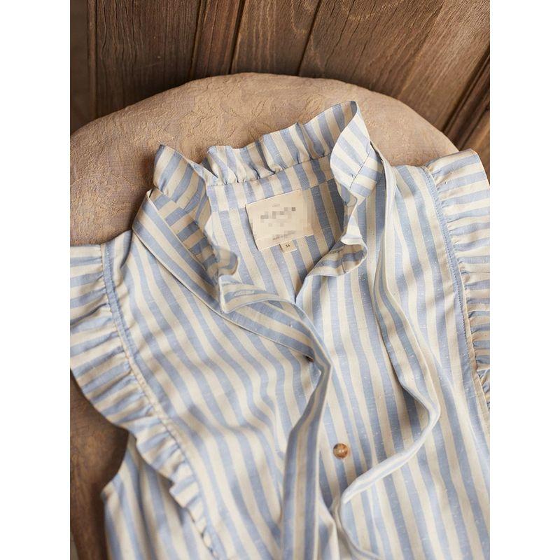 

Cute In Stock Cotton Stripes Wooden Ear Sleeveless Vest Figure 34 (small amount of In Stock)