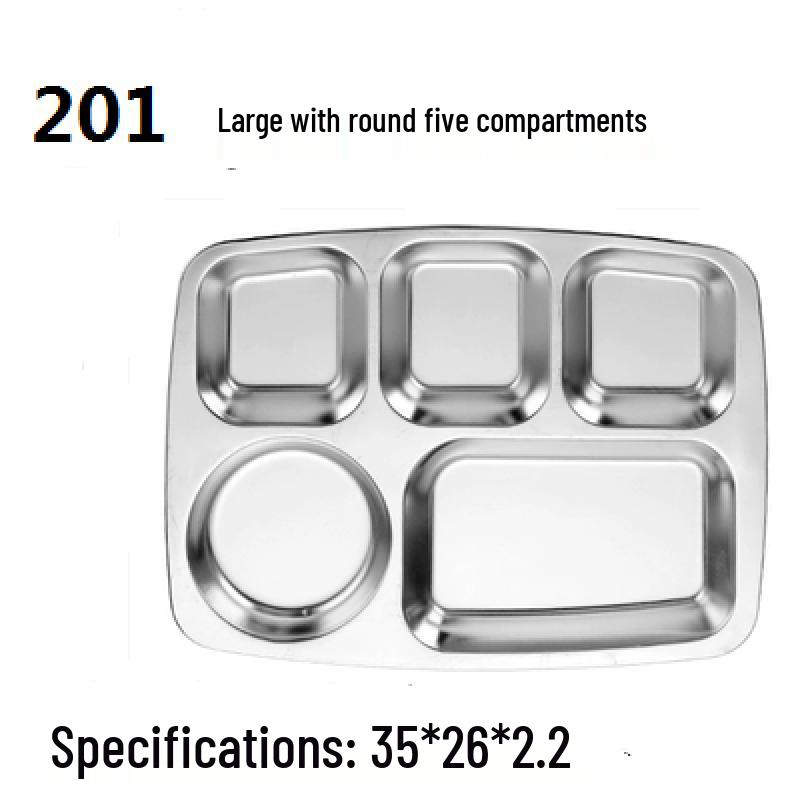 

Molona Round Stainless Steel 5-Compartment Cafeteria Tray