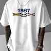 1987 Men's New York Print Vintage 100% Cotton T-shirt Summer Crew-neck Casual Fashion T-shirt New Men's Couple Plus Size T-shirt