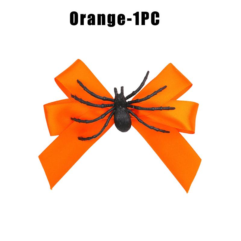 Cute Halloween Spider Hair Clip Bow Decorated Gothic Hairpin Funny Side Clip For Bangs Creepy Party Accessory Women Girls