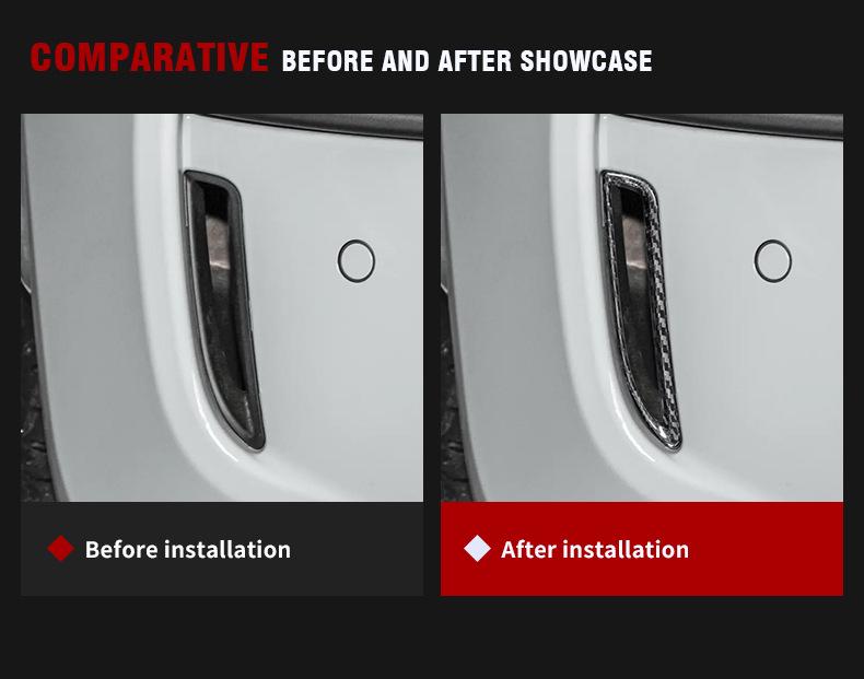 Fiat 500 Abarth 595 2016 Rear Fog Light Carbon Fiber Frame Sticker