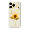 For iPhone 17 Pro Max Case Golden Butterfly Sunflower Pattern Printing Straight Edge TPU Phone Back Cover
