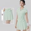 Women's Anti-Glare Tennis Skirt & Breathable Yoga Top Set: Slimming, Waist-Cinching, Casual Sportswear
