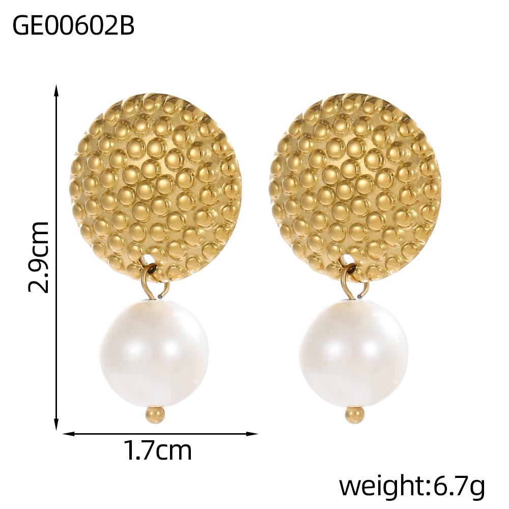 

High Quality Luxury Jewelry New Fashion Coin Drop Earrings Tarnish Free Pattern Irregular Pearl Stud Earrings for Women Girl