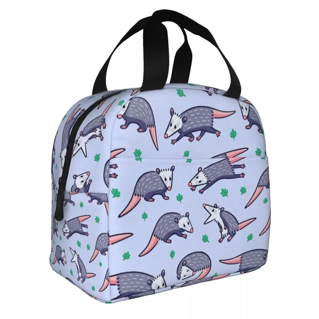 Custom Opossum Pattern Lunch Bag Men Women Cooler Warm Insulated Lunch Box for Kids School Children
