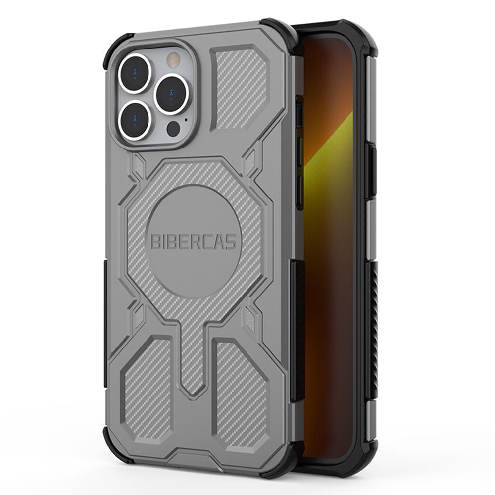 

BIBERCAS J-16 Series For iPhone 13 Pro Max Case Compatible with MagSafe Anti Drop TPU+PC Phone Cover Grey