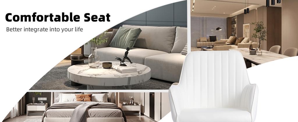 Dining Chair Set of 2 – Modern Fabric Chair with Armrest, Gold-Plated Metal Legs, Luxurious Dining Furniture for Living Room, Kitchen & Reception Room